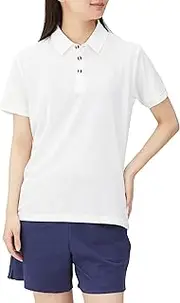 [Fila] 414642 Women's Short Sleeve Polo Shirt, UV Protection, Dry Mesh, WT, LL