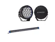 Kings 7" Lethal driving lights 12,596 lumens + 30" Single Row Light Bar