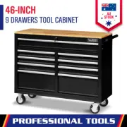 9 Drawer Tool Box Chest Cabinet Trolley Box Garage Storage Toolbox 360° Casters