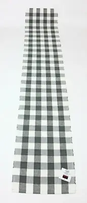 Kinara Madison Buffalo Check Gray & White Table Runner 13x72 inches