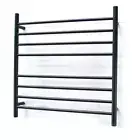 Radiant Matte Black 750 x 750mm Round Heated Towel Rail (Right Wiring) BRTR06RIG