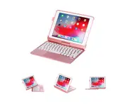 Keyboard Case with 7 Colors Backlit Keyboard and Pencil Holder for iPad 9.7/10.2/10.5 - Rose Gold