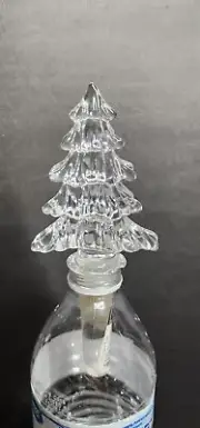 Vintage Mikasa Austria Crystal Christmas Tree Glass Bottle Stopper Wine Bottle