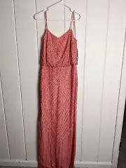 NWT Aidan Mattox Spaghetti Strap Beaded Blouson Gown