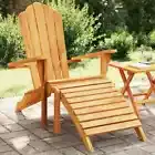 vidaXL Garden Adirondack Chair with Footrest Solid Wood Teak HEE