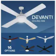 Devanti 48" 52" 64" Ceiling Fan AC DC Motor Fans Light LED Remote Control