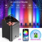 Wireless Battery WIFI+APP RGBWA+UV LED Par Light DMX Stage DJ Show Uplights