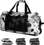 AFISHTOUR 65L Waterproof Duffel Bag - Large Duffle Bag for Back Seat (Grey)