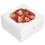 20 Pcs Cake Boxes 12X12X6Inch White Bakery Boxes Window Disposable Cake Caddy