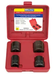 Ken-Tool 30254 4pc 1/2" Drive Lug Nut Remover Impact Socket Set with Case