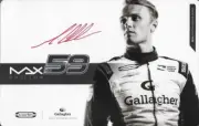 SIGNED 2018 MAX CHILTON "GALLAGHER" #59 VERIZON INDY CAR POSTCARD HANDOUT