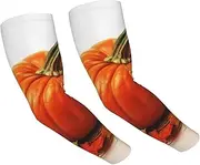 [FHEDVBN] Fall pumpkin Arm Sleeves Compression Arm Covers for Men Women Outdoor Sun Sleeves Cooling Sports Sleeve, Black