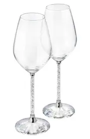 Swarovski Crystalline Set of 2 Red Wine Glasses