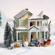 NEW St Nicholas Square Village ~ White Christmas House ~ 2022 Illuminated