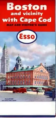 1959 Esso Road Map: Boston Cape Cod NOS