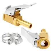 2 Pack 1/4 Inch Brass Tire Inflator Lock On Air Chuck Mini Air Compressor