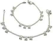 [Generic] Pure Silver Anklet Traditional Payal, 31.5g, 27.2cm