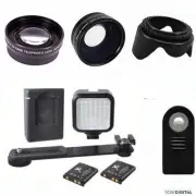 WIDE ANGLE LENS MACRO +TELEPHOTO ZOOM LENS + REMOTE +LED LIGHT FOR NIKON D3400