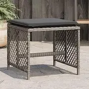 Garden Stools with Cushions 4 pcs Grey 41x41x36 cm Poly Rattan,Comfortable Garden Stools Durable and Stylish Outdoor Seating