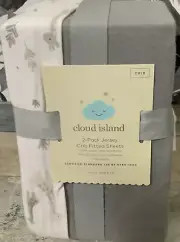⚡️Cloud Island (2 Pack) Dark Gray & White Giraffes Fitted Jersey Sheet Crib Set