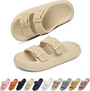 [Geweo] Slides for Women and Men Thicken Sole Cloud Pillow Slippers Sandals Super Comfy Cloud Slippers Non-Slip Shower Pillow Slides for Indoor or Outdoor Unisex