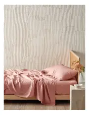 LINEN HOUSE NIMES SHEET SET - ROSE PINK