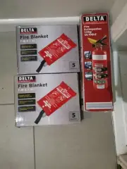 Fire blanket and extinguisher