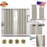 Natural 78" Blackout Curtains - Set of 2 Room Darkening Drapes for Boho Homes