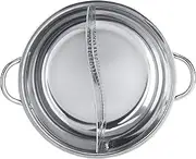 Chinese Dual Sided Pot Set, Alvinlite Stainless Steel Pot Set Shabu Shabu Hot Pot for Induction Cooktop [32cm]