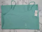 Ann Taylor LOFT Strappy Cami Scoop Neck Adj Straps Tank Top Teal Large