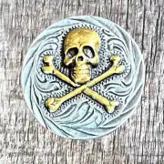 MOTORCYCLE CONCHOS BIKER SKULL CROSSBONE CON979-D
