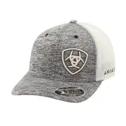 Ariat Mens Adjustable Mesh Flexfit Logo Cap Hat (Heather Grey/White, One Size)