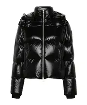 Moose Knuckles Logo-Patch Zipped Jacket S Black