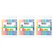 3x 12pc Texta The Original Zoom Kids Non Toxic Twist Colouring Crayons Hard Case