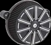 AN Big Sucker Air Filter Kit w Cover 10 Gauge Black Harley Freewheeler 17-22