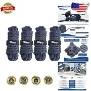 Durable 4 Pack Docking Lines with 12" Eyelets - Marine Nylon, Navy Blue