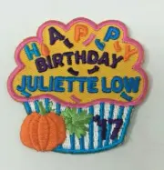 PATCH GSA Girl Scouts Happy Birthday Juliette Low '17 2017 Cupcake Pumpkin