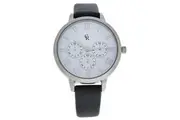CRB010 La Basic - Silver-Grey Leather Strap Watch by Charlotte Raffaelli for Women - 1 Pc Watch