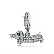 Charms Silver plating Dachshund Charms Dog Animal Pendant Beads Fit for Bracelets DIY Jewelry