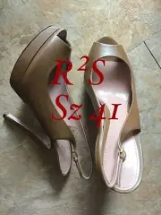 Gucci Brown Open Toe Sling Back In Sz 41