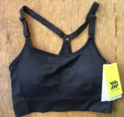 Women's All In Motion Seamless Small Support Cami Midline Sports Bra Black NWT