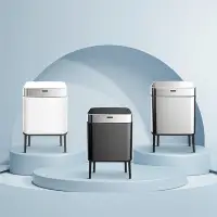 在飛比找Yahoo!奇摩拍賣優惠-思索不銹鋼智能垃圾桶感應式家用商用40L帶蓋內桶自動式垃圾桶