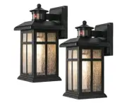 Motion Sensor Outdoor Wall Lights 2 Pack Dusk to Dawn, Exterior Light Fixtures