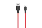 Philex 1m Silicone 2A Charge Sync 8 Pin Cable to USB for Apple iPhone Red