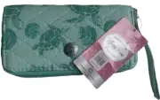 Stone Mountain Tiffany Rose Collection Turtle Quilted Cotton Wristlet NWT $45