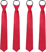 [Mantieqingway] School Ties for Boys Kids Adjustable Pre-tied Zipper Neck Tie for Weddings Graduation School Uniforms, 14inch