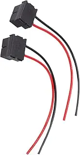 2Pcs H7-4 Ceramic Female Connector Wiring Harness for Lamp Socket Angled Female Connector with Wire for LED Light Installation Vehicles Boats