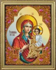 Bead embroidery kit Tikhvin Icon of the Mother of God embroidery needlework kit