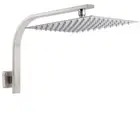 KYLINS Brushed Nickel Square Large 12" Shower Top Head Gooseneck Wall Arm Set
