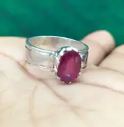 Natural Kabul Ruby Ring Rare Ruby Ring Birthstone Ruby Sterling Silver 925
